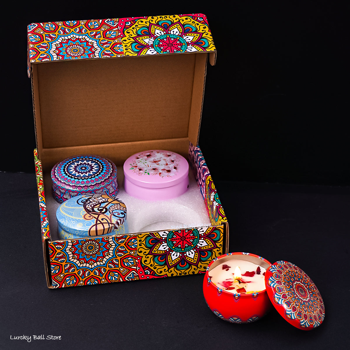 Islamic Arabian Scented Candle Set, DIY Fragrance Candle Jar, Smokeless Romantic Gift for Couples, Incense Candles