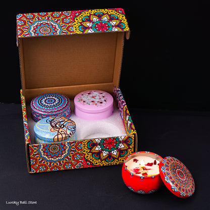Islamic Arabian Scented Candle Set, DIY Fragrance Candle Jar, Smokeless Romantic Gift for Couples, Incense Candles