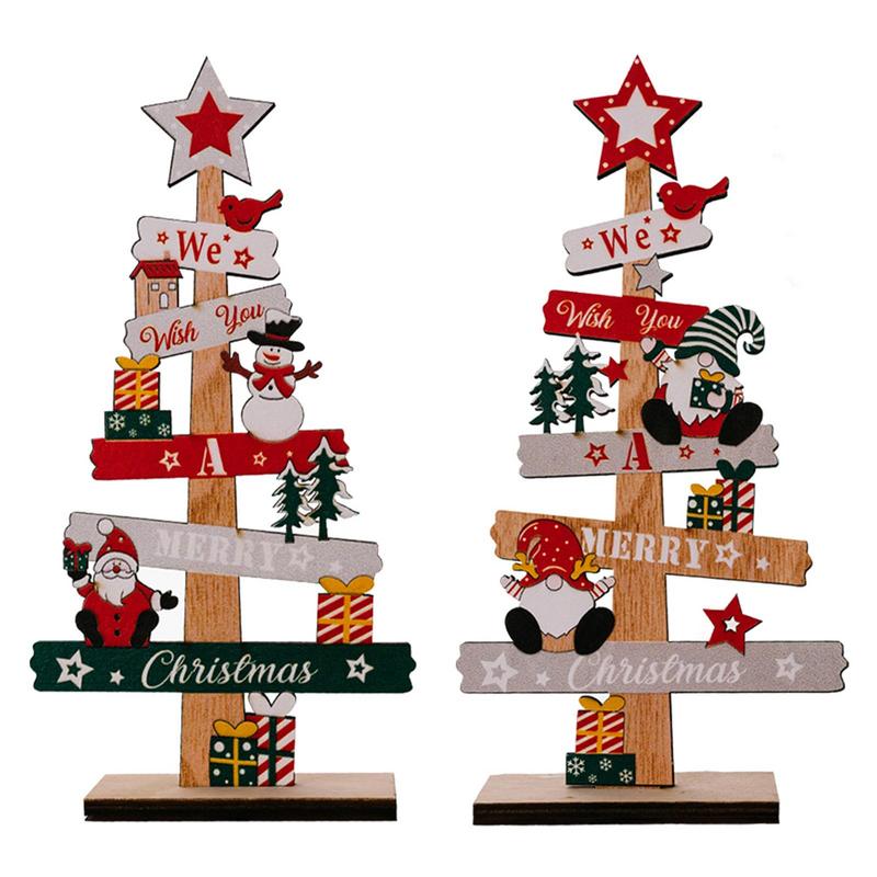 Santa Claus DIY Decoration, Wooden Christmas Signs, Desktop Christmas Tree, Plaque Decoration, New Years Party Gifts