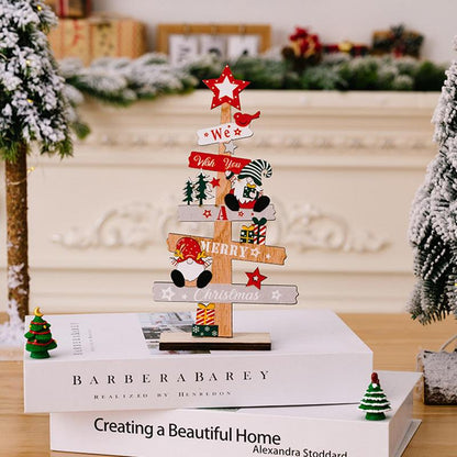 Santa Claus DIY Decoration, Wooden Christmas Signs, Desktop Christmas Tree, Plaque Decoration, New Years Party Gifts