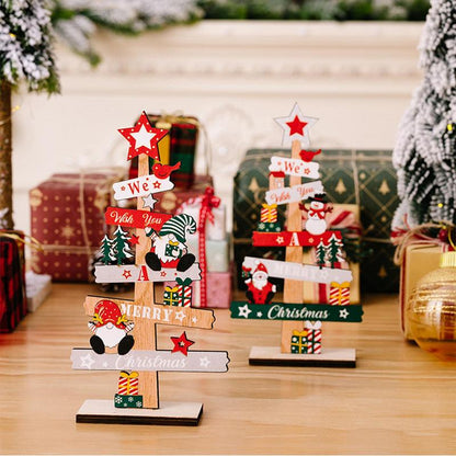 Santa Claus DIY Decoration, Wooden Christmas Signs, Desktop Christmas Tree, Plaque Decoration, New Years Party Gifts