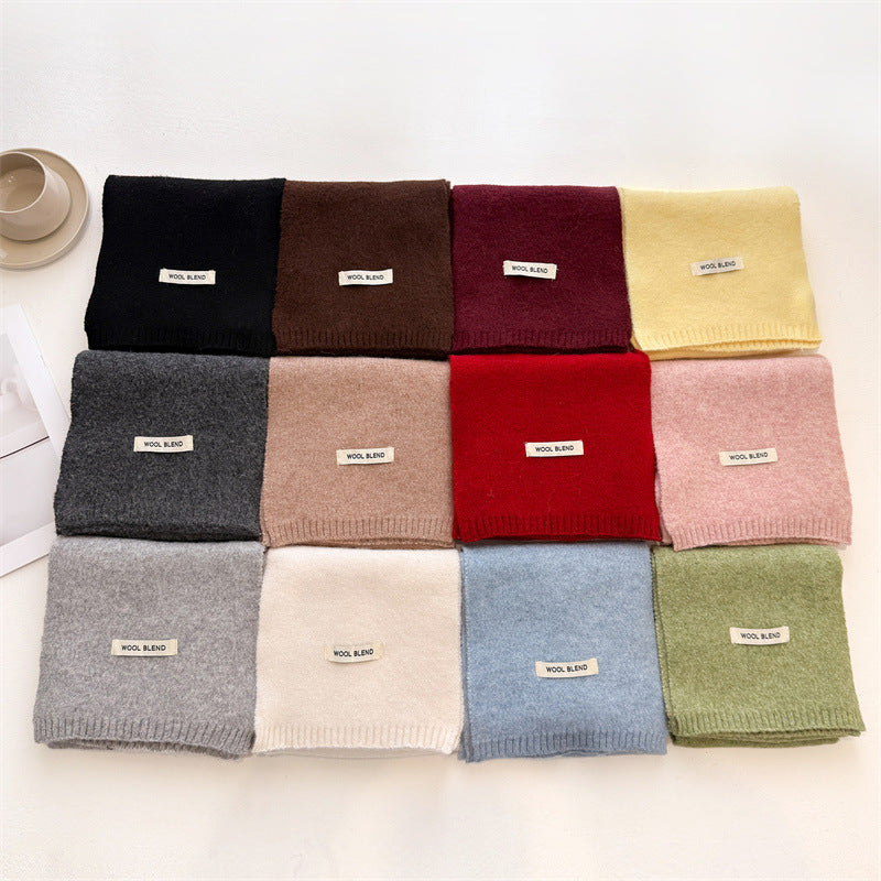 Luxury Winter Scarf for Women, Soft Knitted Scarf, Warm Solid Color Wraps, Simple Shawls and Neckerchiefs
