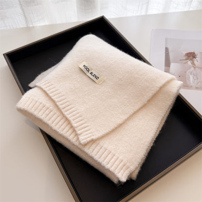 Luxury Winter Scarf for Women, Soft Knitted Scarf, Warm Solid Color Wraps, Simple Shawls and Neckerchiefs