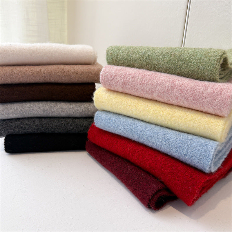 Luxury Winter Scarf for Women, Soft Knitted Scarf, Warm Solid Color Wraps, Simple Shawls and Neckerchiefs