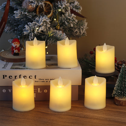 6Pcs Flameless LED Candles, Battery Operated Flickering Candles, Fake Plastic Candles for Home Decor, Weddings