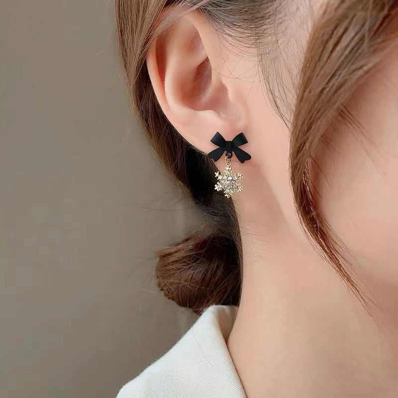 Santa Claus Snowman Earrings, New Red Bow Knot Snowflakes, Drop Earring for Women Christmas, Jewelry Gifts for Girls