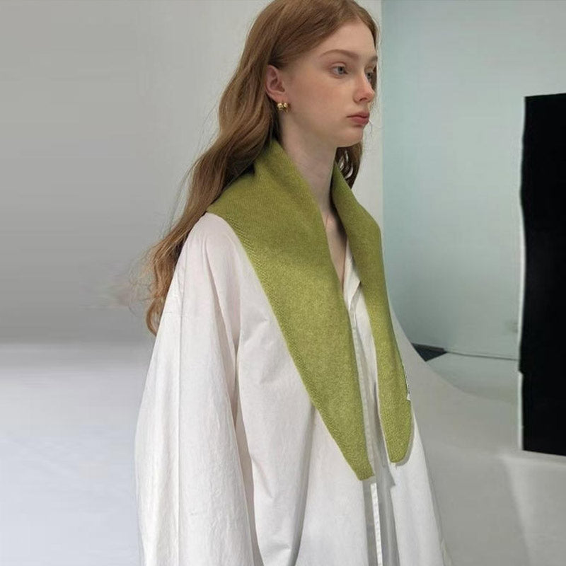 Soft Triangle Scarf, Winter Warm Pashmina, Bright Solid Color Thickened Shawl