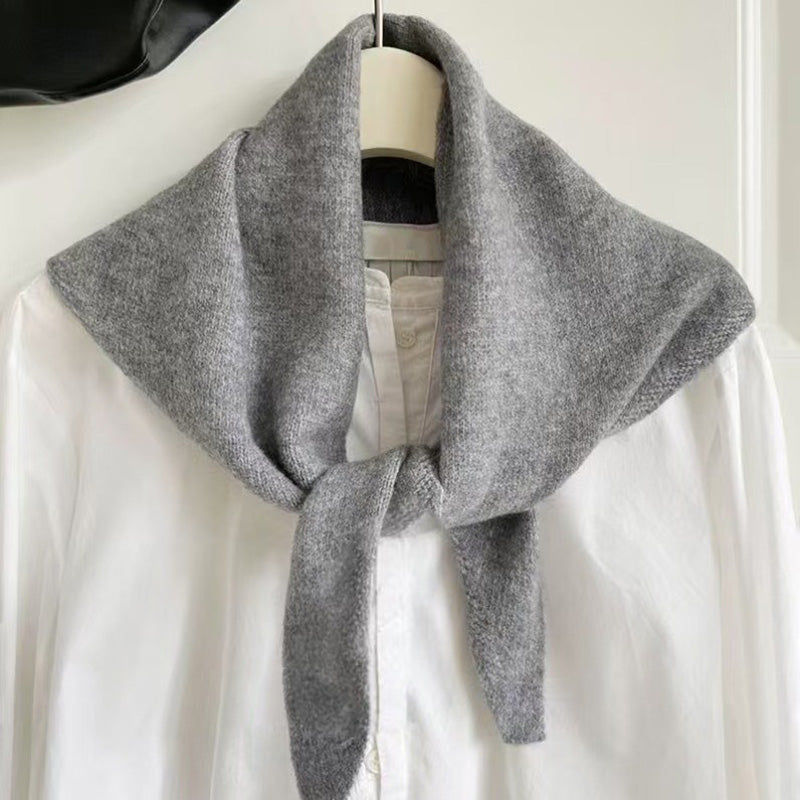 Soft Triangle Scarf, Winter Warm Pashmina, Bright Solid Color Thickened Shawl