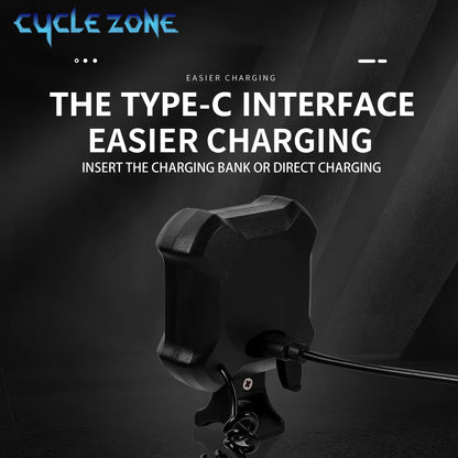 MTB Bike Horn TYPE C Rechargeable Bicycle Light Electronic Bell Cycling Warning Headlight For Safe  4