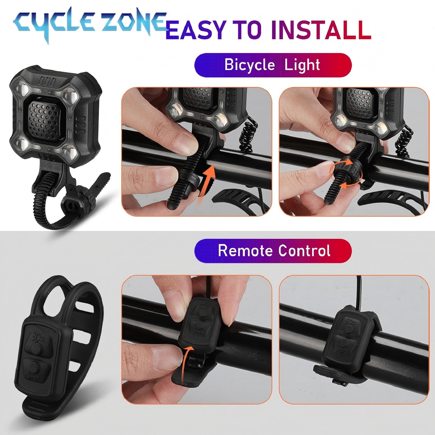 MTB Bike Horn TYPE C Rechargeable Bicycle Light Electronic Bell Cycling Warning Headlight For Safe  5