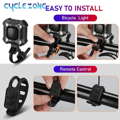 MTB Bike Horn TYPE C Rechargeable Bicycle Light Electronic Bell Cycling Warning Headlight For Safe  5