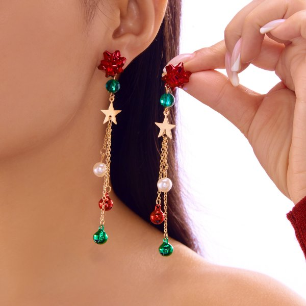 Asymmetrical Christmas Earrings, Santa Claus Snowman, Snowflake Tree, Trendy Earrings for Women, Girls New Year Jewelry