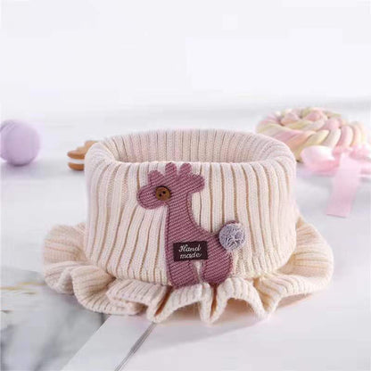 Cute Cartoon Neck Warmer, Warm Knitted Scarf for Babies, Boys, and Girls, Winter Fashionable Polyester Unisex Neck Prote