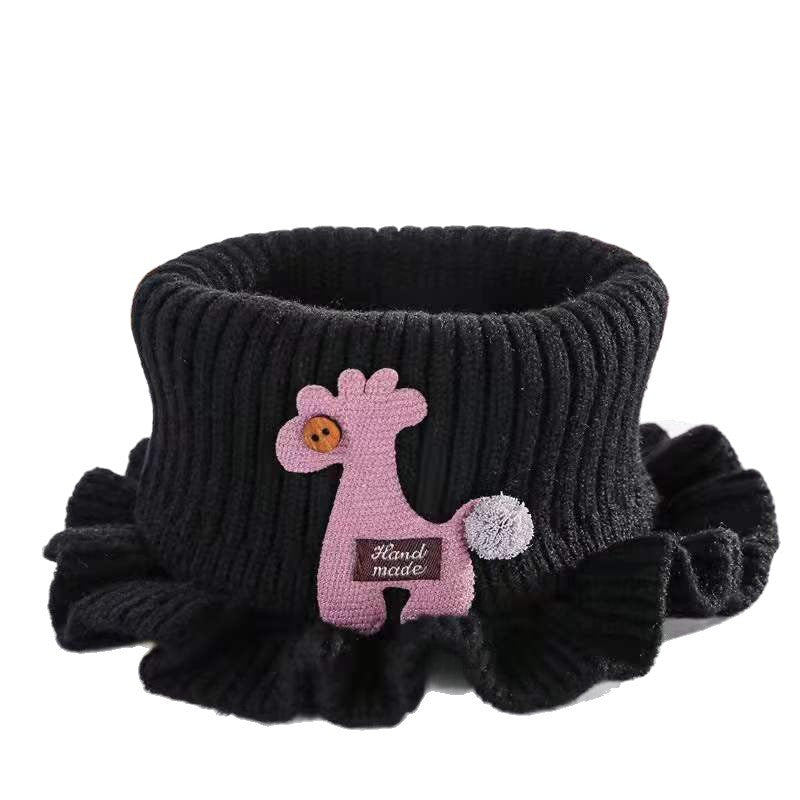 Cute Cartoon Neck Warmer, Warm Knitted Scarf for Babies, Boys, and Girls, Winter Fashionable Polyester Unisex Neck Prote