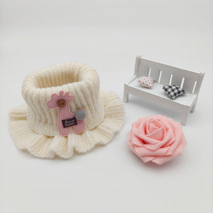 Cute Cartoon Neck Warmer, Warm Knitted Scarf for Babies, Boys, and Girls, Winter Fashionable Polyester Unisex Neck Prote