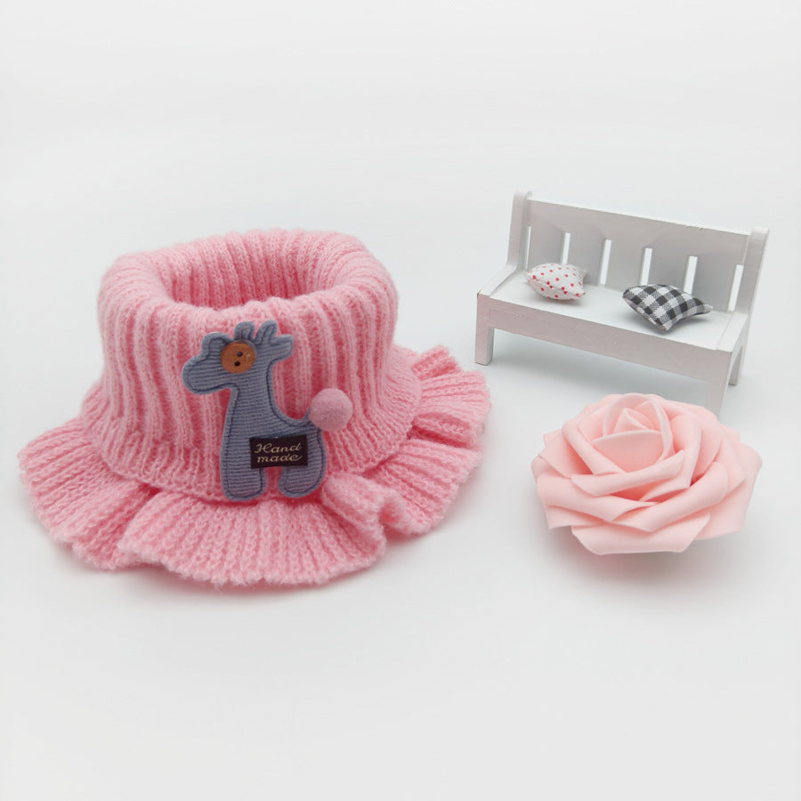 Cute Cartoon Neck Warmer, Warm Knitted Scarf for Babies, Boys, and Girls, Winter Fashionable Polyester Unisex Neck Prote