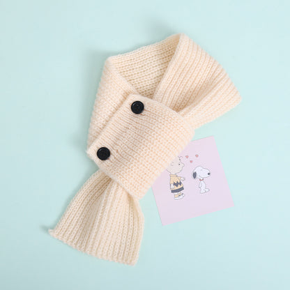 Cute Cartoon Neck Warmer, Warm Knitted Scarf for Babies, Boys, and Girls, Winter Fashionable Polyester Unisex Neck Prote