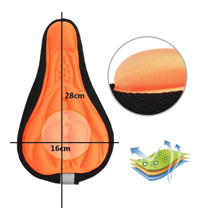 3D Soft Cycling Seat Cover Bicycle Saddle Cushion Thickened Sponge Pad Mountain Bike Breathable Out 3