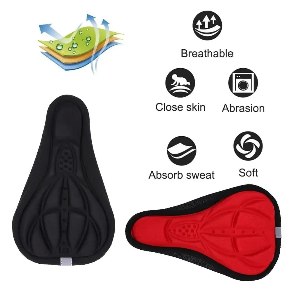 3D Soft Cycling Seat Cover Bicycle Saddle Cushion Thickened Sponge Pad Mountain Bike Breathable Out 2