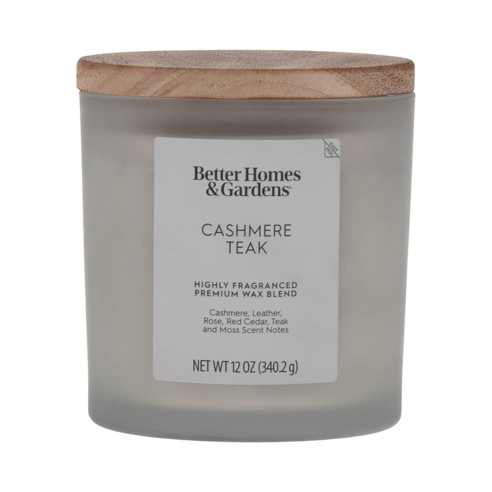 Aromatherapy Scented Candle Cashmere Teak Scent 2 Wick Design Frosted Jar Home Decorative Gift 1