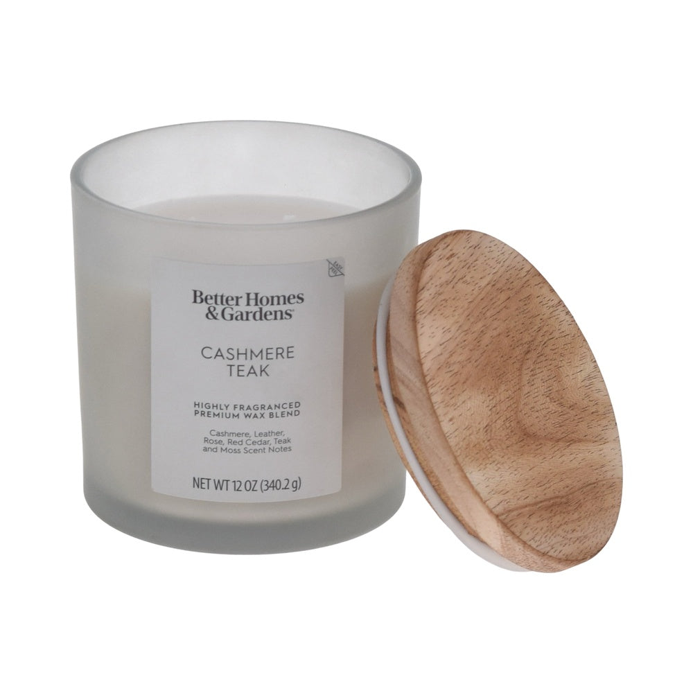 Aromatherapy Scented Candle Cashmere Teak Scent 2 Wick Design Frosted Jar Home Decorative Gift 2