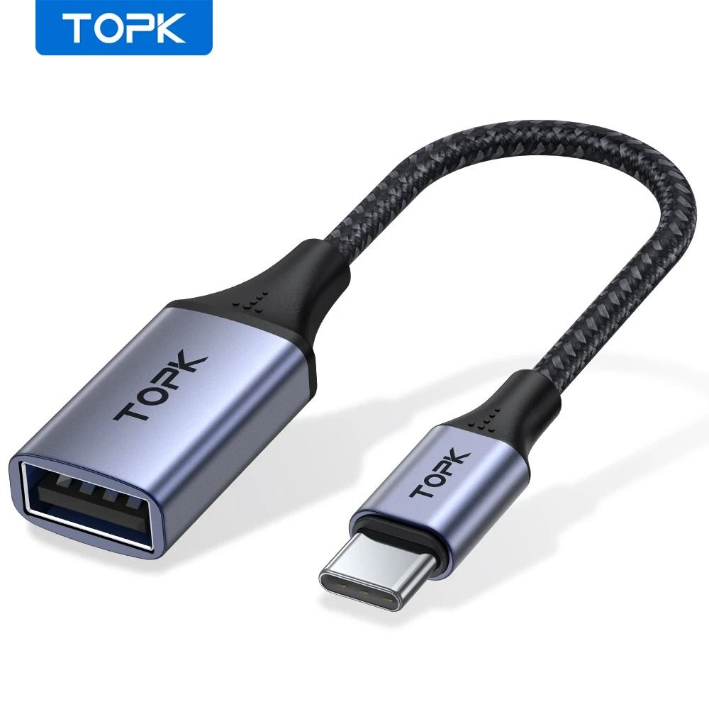 TOPK USB C to USB A Adapter OTG Cable Type C Male to USB 3.0 2.0 Female