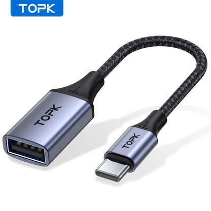 TOPK USB C to USB A Adapter OTG Cable Type C Male to USB 3.0 2.0 Female