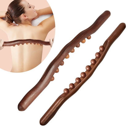 Handheld Wood Massage Roller Stick Lymphatic Drainage Fascia Blaster for Neck Back Waist Leg