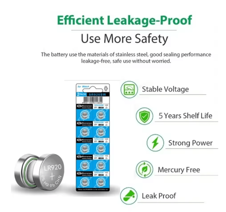 High Capacity AG6 Button Cell Battery Pack 1