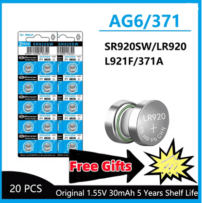 High Capacity AG6 Button Cell Battery Pack 6