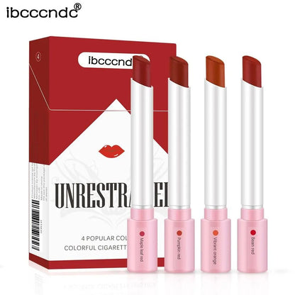 Long Lasting Waterproof Matte Lipstick Set 4 Piece Transparent Finish
