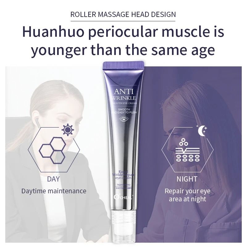 Anti Wrinkle And Dark Circle Eye Cream Roller Massager With Hyaluronic Acid 2