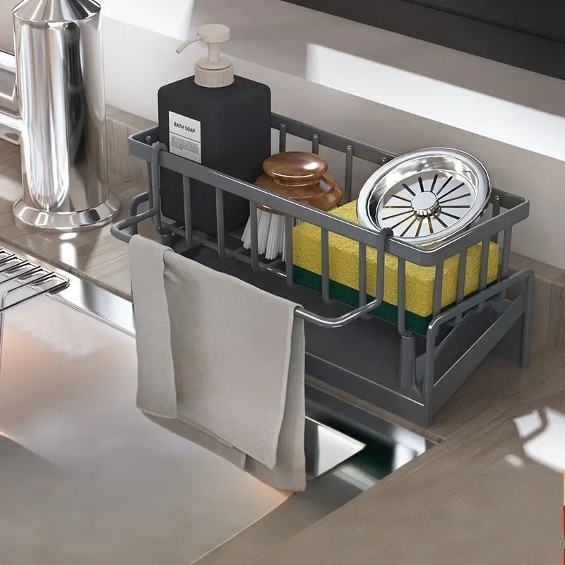 Drill Free Sink Organizer And Multi Use Sponge Holder 1