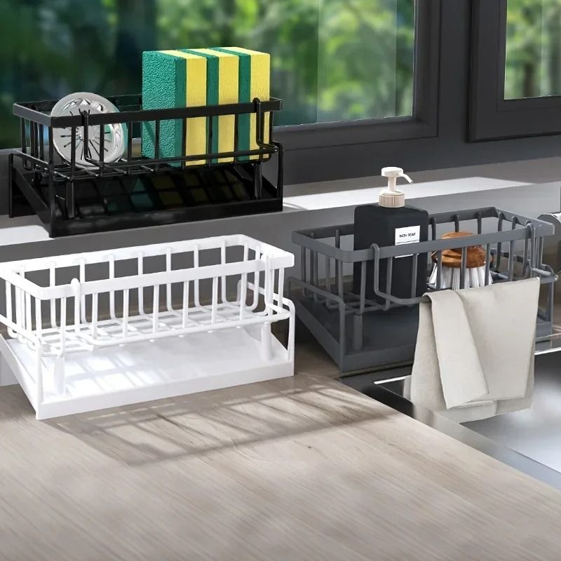 Drill Free Sink Organizer And Multi Use Sponge Holder 2