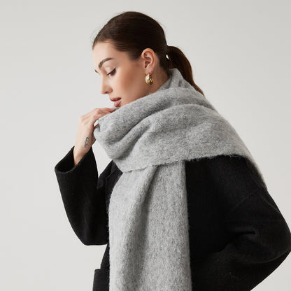 Lady Autumn Winter Scarves, Thickened Wool Blend Muffler, Soft Thermal Shawl, Versatile Multi-color Scarf for Women