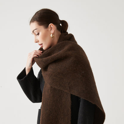 Lady Autumn Winter Scarves, Thickened Wool Blend Muffler, Soft Thermal Shawl, Versatile Multi-color Scarf for Women