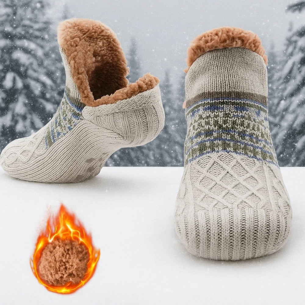 Non Slip Winter Floor Socks, Super Warm Velvet Boot Slippers, Unisex Snow Sleep Socks for Home Wear