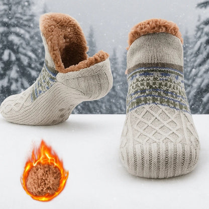 Non Slip Winter Floor Socks, Super Warm Velvet Boot Slippers, Unisex Snow Sleep Socks for Home Wear