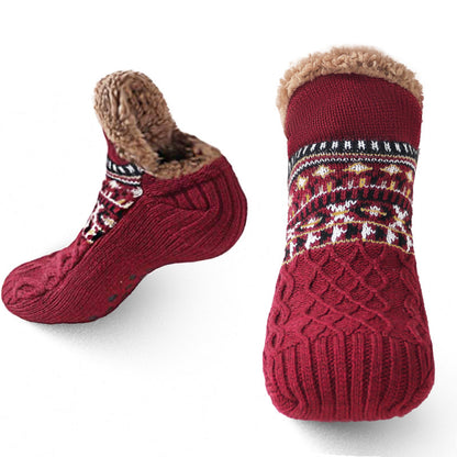 Non Slip Winter Floor Socks Super Warm Velvet Boot Slippers Unisex Snow Sleep Socks For Home Wear 6