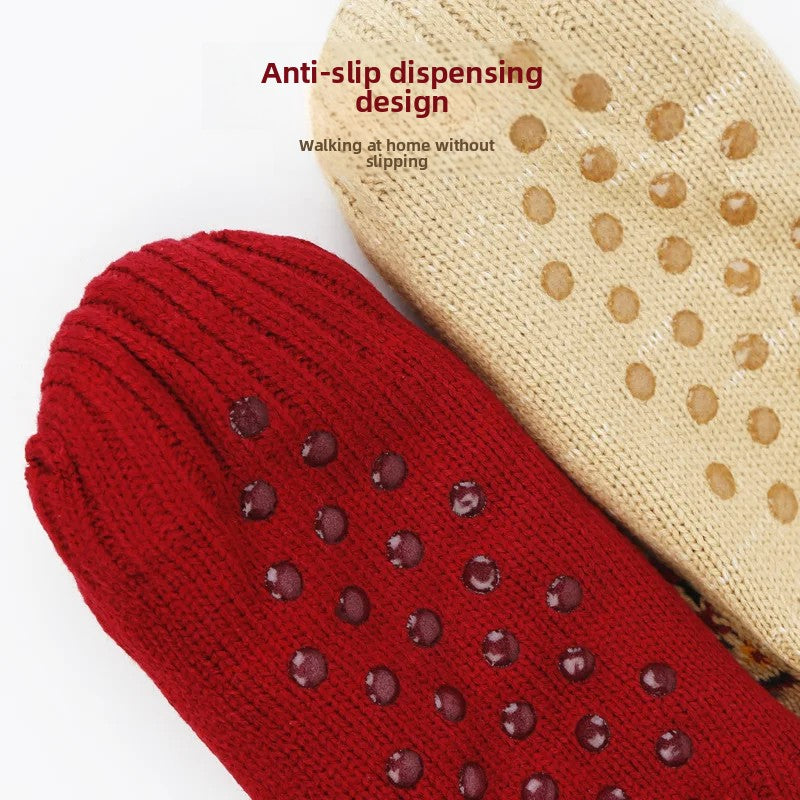 Non Slip Winter Floor Socks Super Warm Velvet Boot Slippers Unisex Snow Sleep Socks For Home Wear 4