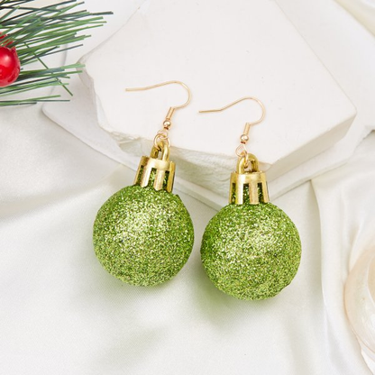 Christmas Snowflake Star Ball Shaped Bulb Earrings Hook For Women Ear Dangle Drop Xmas Fashion Party Jewelry Gift