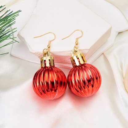 Christmas Snowflake Star Ball Shaped Bulb Earrings Hook For Women Ear Dangle Drop Xmas Fashion Party Jewelry Gift