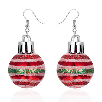 Christmas Snowflake Star Ball Shaped Bulb Earrings Hook For Women Ear Dangle Drop Xmas Fashion Party Jewelry Gift