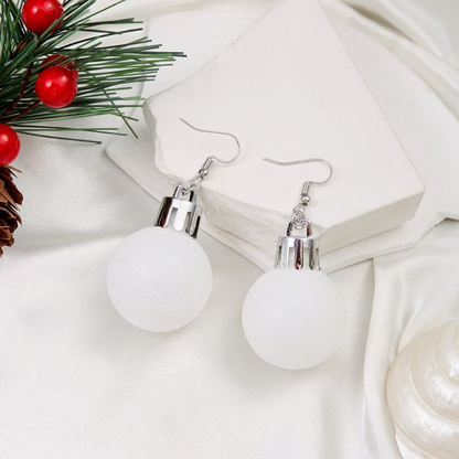 Christmas Snowflake Star Ball Shaped Bulb Earrings Hook For Women Ear Dangle Drop Xmas Fashion Party Jewelry Gift