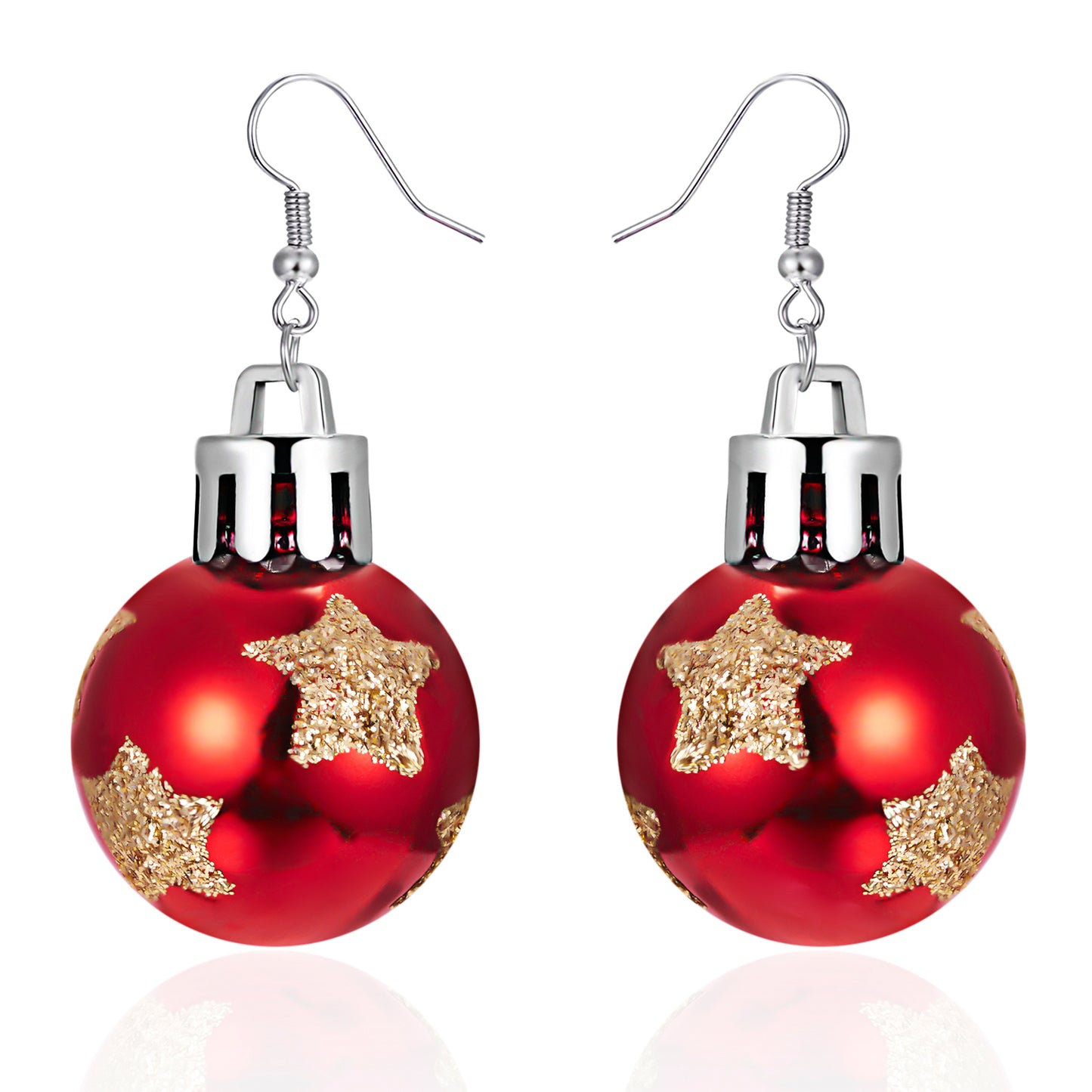 Christmas Snowflake Star Ball Shaped Bulb Earrings Hook For Women Ear Dangle Drop Xmas Fashion Party Jewelry Gift