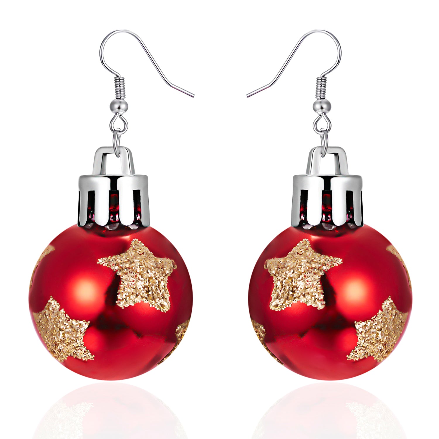 Christmas Snowflake Star Ball Shaped Bulb Earrings Hook For Women Ear Dangle Drop Xmas Fashion Party Jewelry Gift