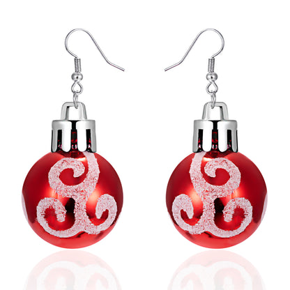 Christmas Snowflake Star Ball Shaped Bulb Earrings Hook For Women Ear Dangle Drop Xmas Fashion Party Jewelry Gift