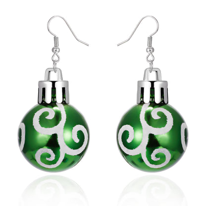 Christmas Snowflake Star Ball Shaped Bulb Earrings Hook For Women Ear Dangle Drop Xmas Fashion Party Jewelry Gift