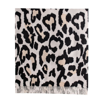 New Personalised Imitation Cashmere Scarf, Soft Warm Shawl, Black Cow Pattern Fashion Scarf for Students and Couples
