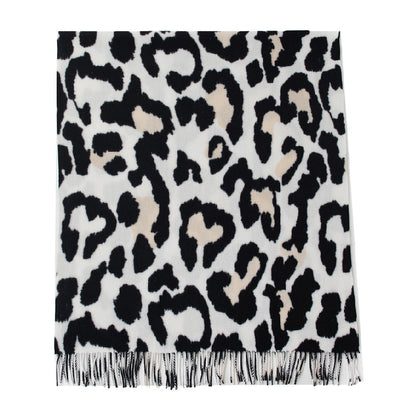 New Personalised Imitation Cashmere Scarf, Soft Warm Shawl, Black Cow Pattern Fashion Scarf for Students and Couples